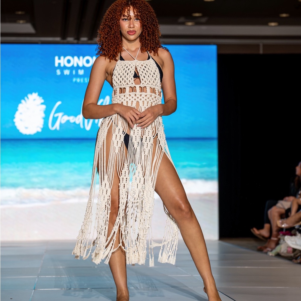 Original GoodVibeGoda Fringe Swim Cover-Up Handmade Macramé
